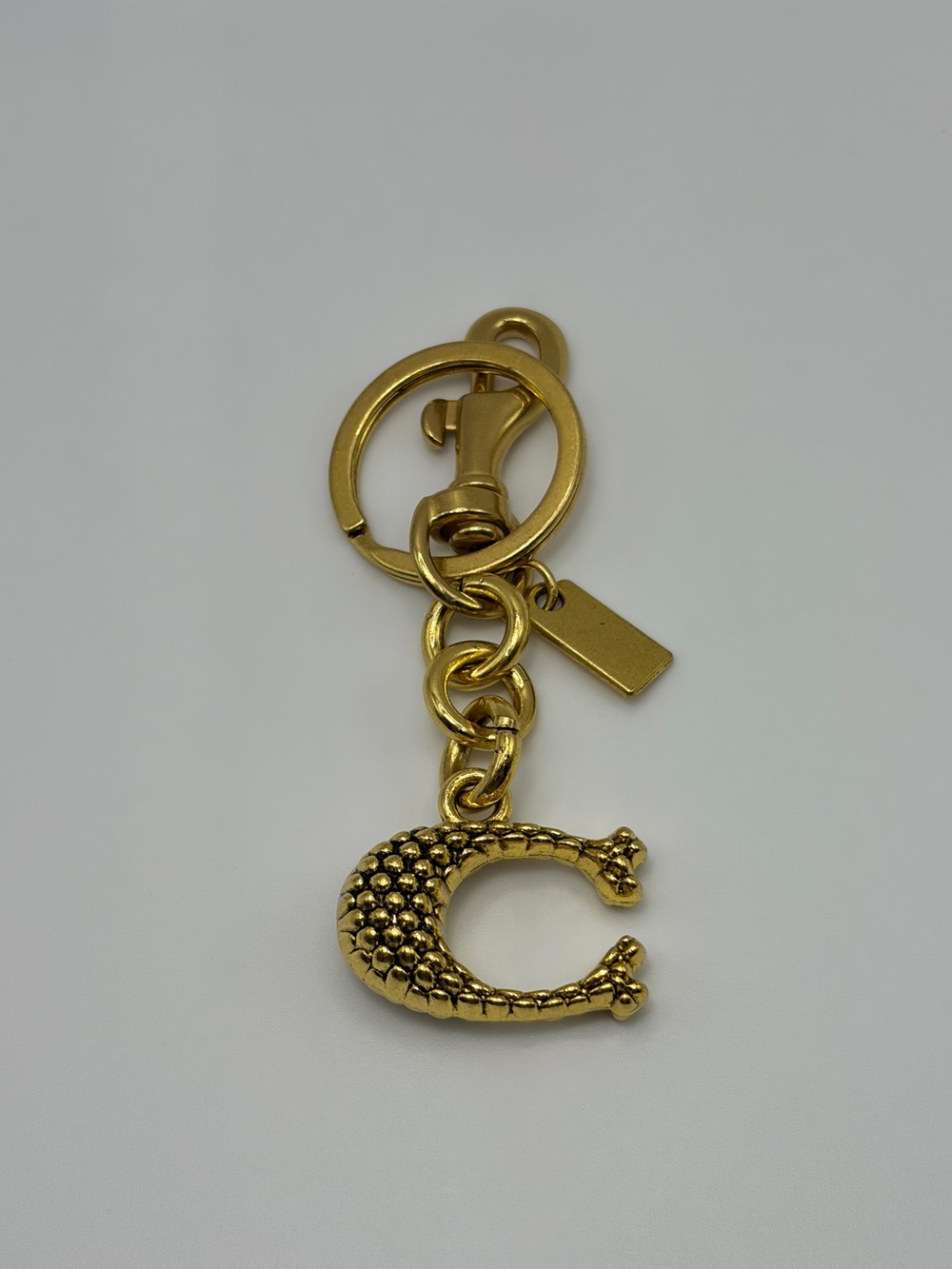 Gold Letter C Keyring Charm